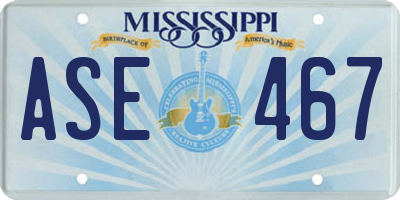 MS license plate ASE467