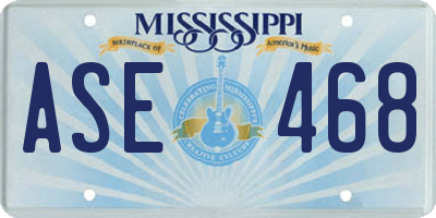 MS license plate ASE468