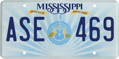 MS license plate ASE469