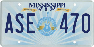 MS license plate ASE470