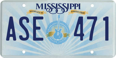 MS license plate ASE471