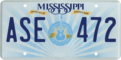 MS license plate ASE472