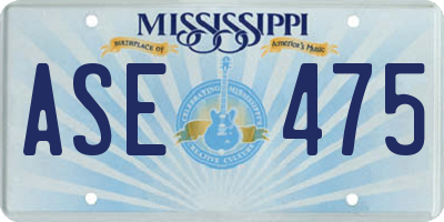 MS license plate ASE475