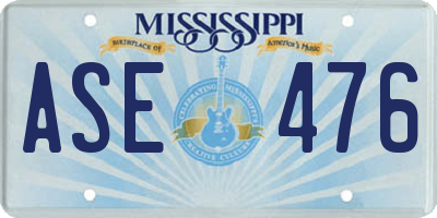 MS license plate ASE476