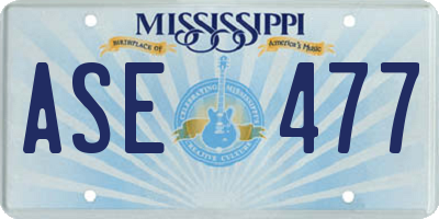 MS license plate ASE477