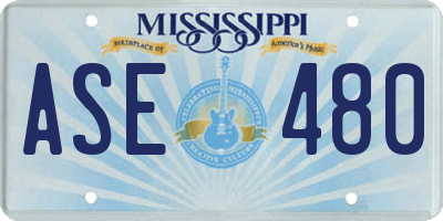 MS license plate ASE480