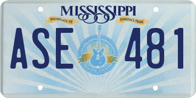 MS license plate ASE481