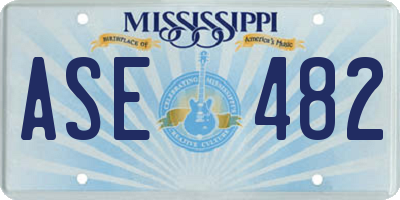MS license plate ASE482
