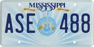MS license plate ASE488