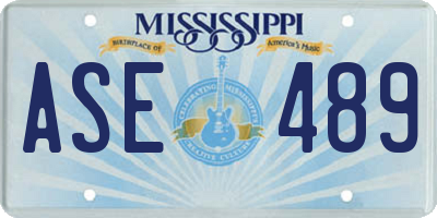 MS license plate ASE489