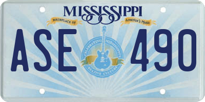 MS license plate ASE490