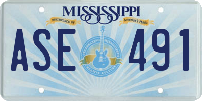 MS license plate ASE491