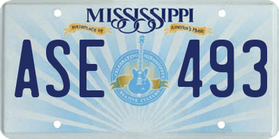 MS license plate ASE493