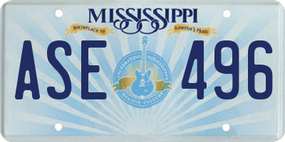 MS license plate ASE496