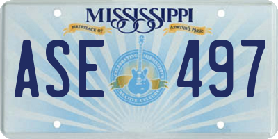 MS license plate ASE497