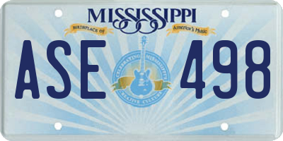 MS license plate ASE498