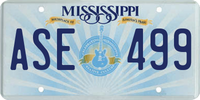 MS license plate ASE499