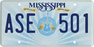 MS license plate ASE501