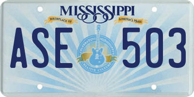 MS license plate ASE503