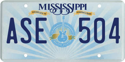 MS license plate ASE504