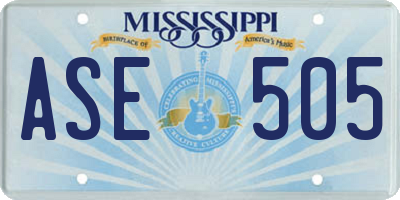MS license plate ASE505