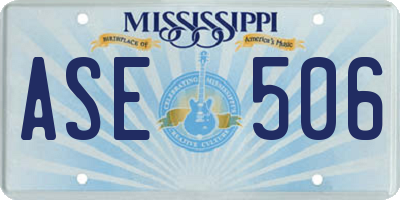 MS license plate ASE506
