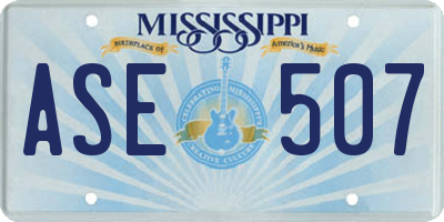 MS license plate ASE507