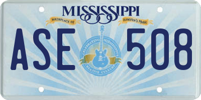 MS license plate ASE508