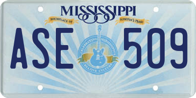 MS license plate ASE509