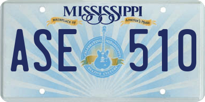 MS license plate ASE510