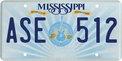 MS license plate ASE512