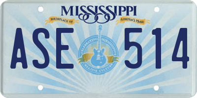 MS license plate ASE514