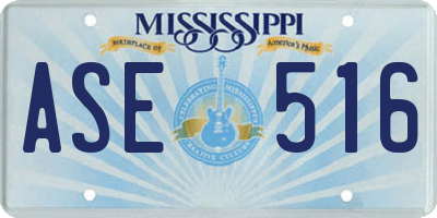 MS license plate ASE516
