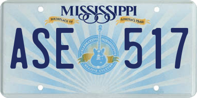 MS license plate ASE517