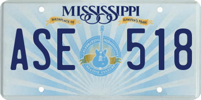 MS license plate ASE518