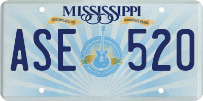 MS license plate ASE520