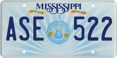 MS license plate ASE522