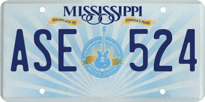 MS license plate ASE524