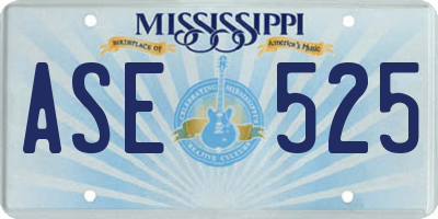 MS license plate ASE525