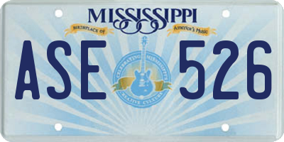 MS license plate ASE526