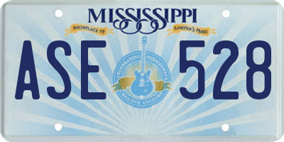 MS license plate ASE528