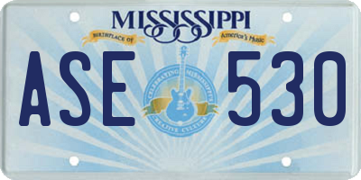 MS license plate ASE530