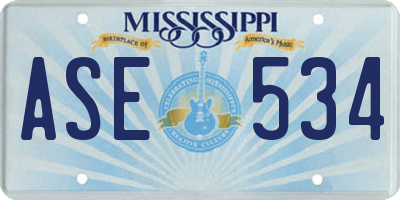 MS license plate ASE534