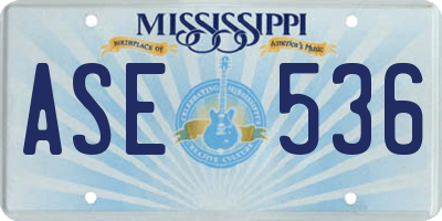 MS license plate ASE536