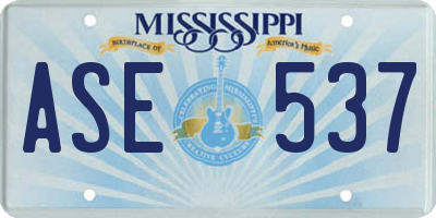 MS license plate ASE537