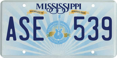 MS license plate ASE539
