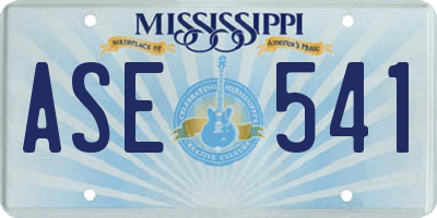 MS license plate ASE541