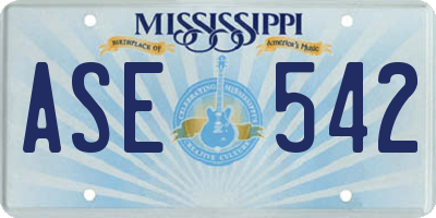 MS license plate ASE542