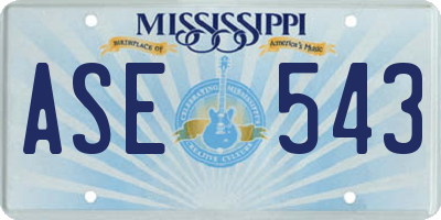 MS license plate ASE543