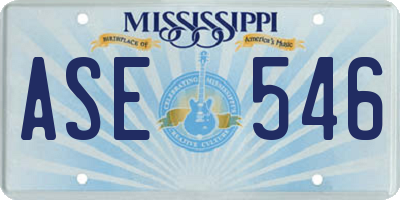 MS license plate ASE546